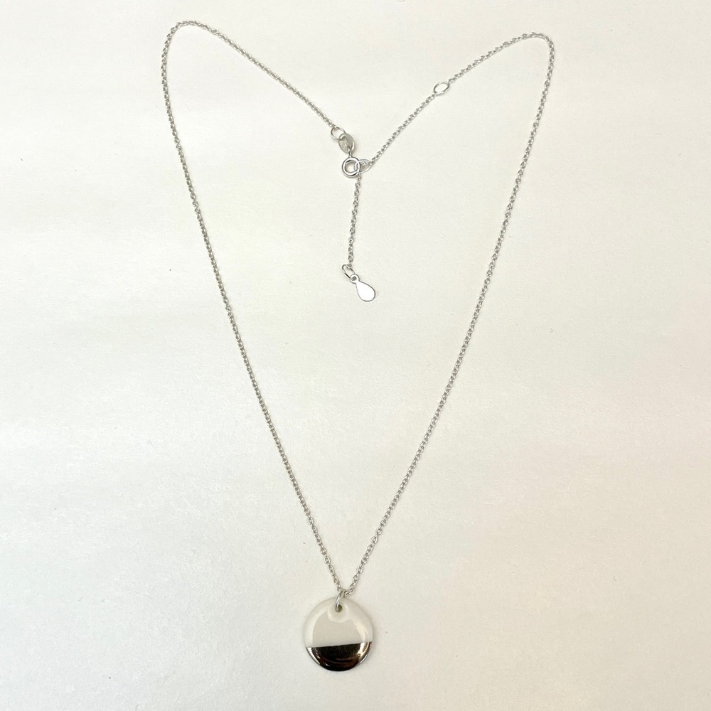 NWT One & Eight Silver Round Pendant Necklace